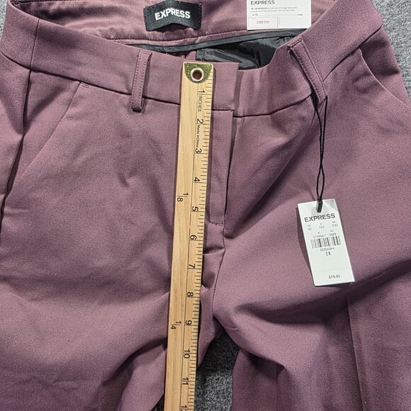 Express Columnist Pants Womens 0R Mauve Ankle Mid Rise Stretch Dress Trousers - Picture 10 of 11